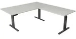 Sitz-/Stehtisch Move 3 elegant BxTxH 200x220x72-120cm + Anbautisch lichtgrau