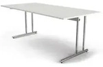 Schreibtisch Artline extragro&szlig; C-Fu&szlig; 200x100x68-82cm wei&szlig;