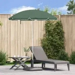 vidaXL Strandschirm mit Metallmast Gr&uuml;n 161x193 cm Polyester