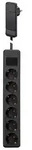 GEBRO Steckdosenleiste 104715, 6-fach, mit Flachstecker SmartPlug, schwarz