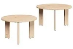 vidaXL Couchtisch 2 pcs Natur Massivholz Kiefer
