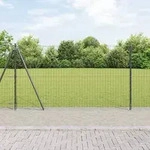 vidaXL Euro Zaun mit 13 Flanschpfosten 1,2x25 m verzinkter Stahl