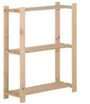 vidaXL Lagerregal mit 3 B&ouml;den 60x28,5x90 cm Massivholz Kiefer