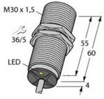 Turck Induktiver Sensor b&uuml;ndig NPN, Schlie&szlig;er BI15U-M30-AN6X