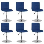 vidaXL Esszimmerst&uuml;hle 6 Stk. Drehbar Blau Stoff