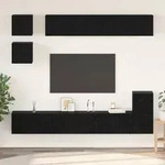 vidaXL TV-Schrank-Set mit Regal Sonstiges mit Speicher 8 pcs Schwarze Eiche