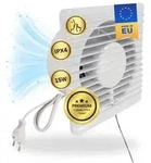 230V Badl&uuml;fter mit Kabel Schalter und Stecker IPX4 125mm L&uuml;fter Ventilator mit