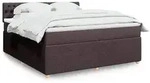 vidaXL Boxspringbett mit Matratze Dunkelbraun 180x200 cm Stoff