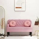 vidaXL Sitzbank mit R&uuml;ckenlehne Rosa 119,5x64,5x75 cm Samt
