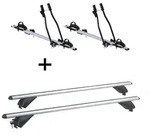 2x Fahrradtr&auml;ger SAGITTAR + Alu Dachtr&auml;ger RB003 kompatibel mit f&uuml;r VW Polo...