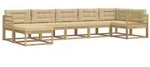 vidaXL Outdoor-Sofagarnitur mit Kissen 7 pcs Wei&szlig; und Beige