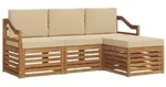 vidaXL Outdoor-Sofagarnitur 4 pcs Natur und Beige Massivholz Akazie