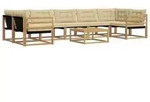 vidaXL Outdoor-Sofagarnitur 8 pcs Wei&szlig; und Beige 79 x 79 x 37 cm