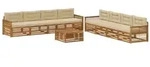 vidaXL Outdoor-Sofagarnitur mit Kissen 9 pcs Natur und Beige