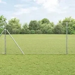 vidaXL Schwei&szlig;drahtzaun mit 13 Pfosten 1,2x25 m Verzinkter Stahl