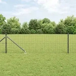 vidaXL Euro Zaun mit 13 Stachelpfosten 0,4x50 m Verzinkter Stahl Grau