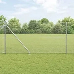 vidaXL Schwei&szlig;drahtzaun mit 7 Spitzenpfosten 1.4x10 m Verzinkter Stahl