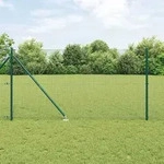 vidaXL Schwei&szlig;drahtzaun mit 7 Stachelpfosten Gr&uuml;n 1.4x10 m Stahl