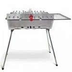 Mangal Astana Deluxe mit 11er Spie&szlig;dreher Grillmotor USB und Powerbank BBQ...