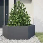 vidaXL Pflanzk&uuml;bel Anthrazit Sechseckig 138x120x45 Stahl