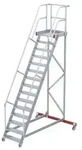 Euroline 513 Wartungsb&uuml;hne 60&deg; 600mm Stufenbreite 15 Stufen Alu gerieft