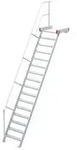 Euroline 511 Podesttreppe 60&deg; 1000mm Stufenbreite 14 Stufen Alu gerieft