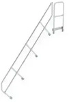 Treppe mit Plattform 45&deg; zweiter Handlauf f&uuml;r 11 Stufen Neigung 45&deg;