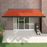 vidaXL Markise Einziehbar Orange und Braun 4x3 m Stoff und Aluminium