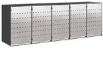vidaXL Wagenm&uuml;llbeh&auml;lter f&uuml;r 5 Beh&auml;lter 340 x 77,5 x 115,5 cm Stahl