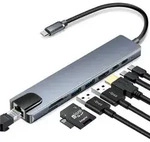8-Port-USB-C-Hub Grey