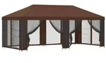 vidaXL Pavillon mit Seitenw&auml;nden 6 x 3 m Braun Polyester und Stahl 190