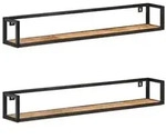 vidaXL Wandregale 2 Stk. 120 cm Raues Mangoholz