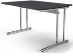 Schreibtisch Artline Holzdekor C-Fu&szlig; 120x80x68-82cm anthrazit