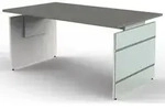 Schreibtisch Lugano Glas BxT 160x80cm grafit