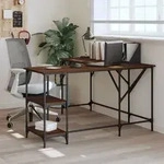 vidaXL Schreibtisch Braun Eichen-Optik 139x139x75 cm Holzwerkstoff