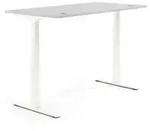 Schreibtisch 1800x605-1255x800mm Platte lichtgrau Gestell ws