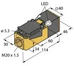 Turck Induktiver Sensor nicht b&uuml;ndig PNP, Schlie&szlig;er NI25U-CP40-AP6X2