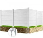 VEVOR 4xPaneele Gartenzaun 122x122cm Sichtschutzzaun PVC und verzinktes