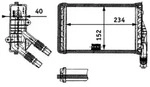 W&auml;rmetauscher Innenraumheizung Alu 234 mm - 152 mm MAHLE f&uuml;r u.a. RENAULT...