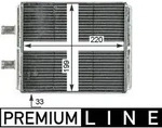 W&auml;rmetauscher Innenraumheizung Alu 220 mm - 199 mm MAHLE f&uuml;r u.a. IVECO DAILY