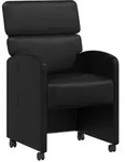 vidaXL Esszimmerst&uuml;hle mit Rollen 2 pcs Schwarz 58 x 65 x 98 cm