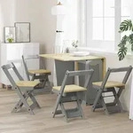 vidaXL Esszimmerst&uuml;hle Klappbar 4 Stk. Corona Grau Massivholz Kiefer
