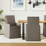 vidaXL Esszimmerst&uuml;hle 2 pcs Hellgrau 57 x 67 x 98 cm Leinen