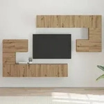 vidaXL TV-Schrank-Set 8 pcs Handwerklich gefertigter Eichenholz