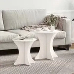 vidaXL Couchtisch 2 pcs Wei&szlig; Massivholz Kiefer