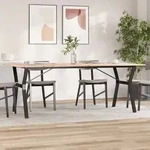 vidaXL Esstisch Y-Gestell 200x100x75cm Massivholz Kiefer und Stahl