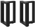 vidaXL Couchtischbeine T-Form 2 Stk. Schwarz 38x25x(42-43) cm Stahl