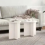 vidaXL Couchtisch 2 pcs Wei&szlig;