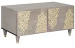 vidaXL Couchtisch Grau 80 x 50 x 40 cm Massivholz Mango