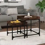 vidaXL Beistelltische 2 Stk. R&auml;uchereiche Holzwerkstoff